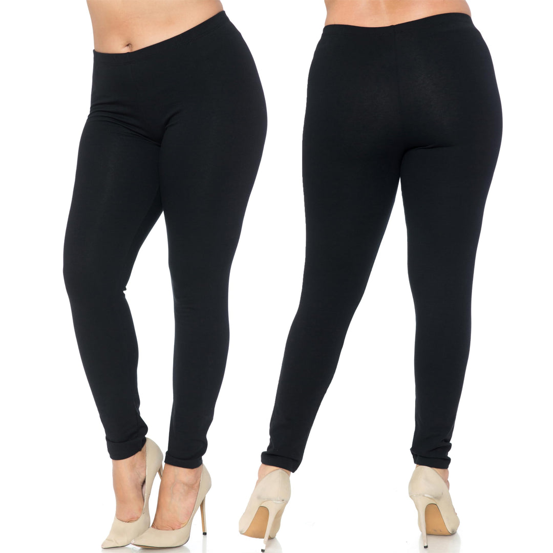 USA Basic Full Length Cotton Leggings - Plus Size - 1XL 2XL 3XL