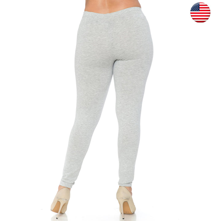 USA Basic Full Length Cotton Leggings - Plus Size - 1XL 2XL 3XL
