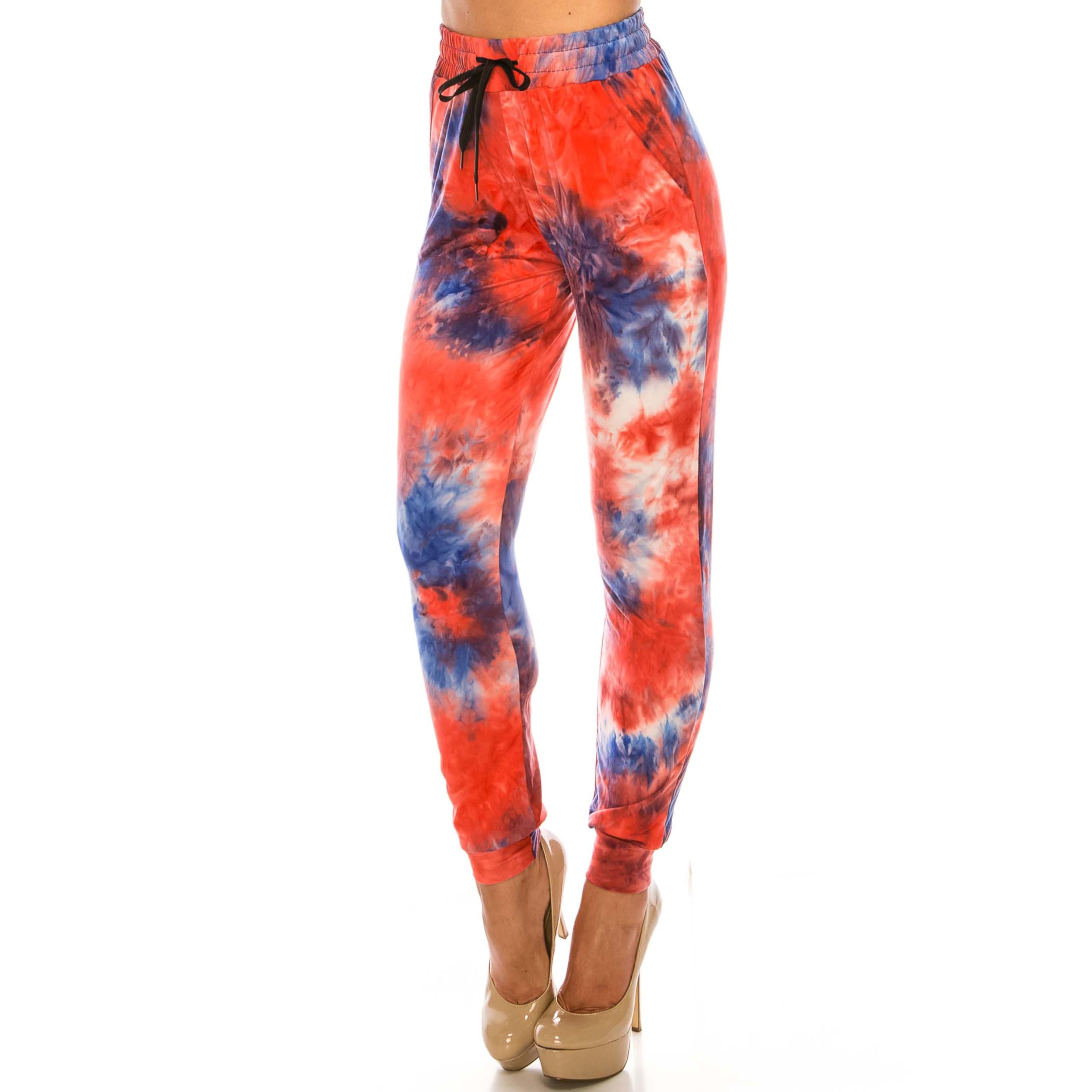 Buttery Smooth Red and Blue Tie Dye Joggers