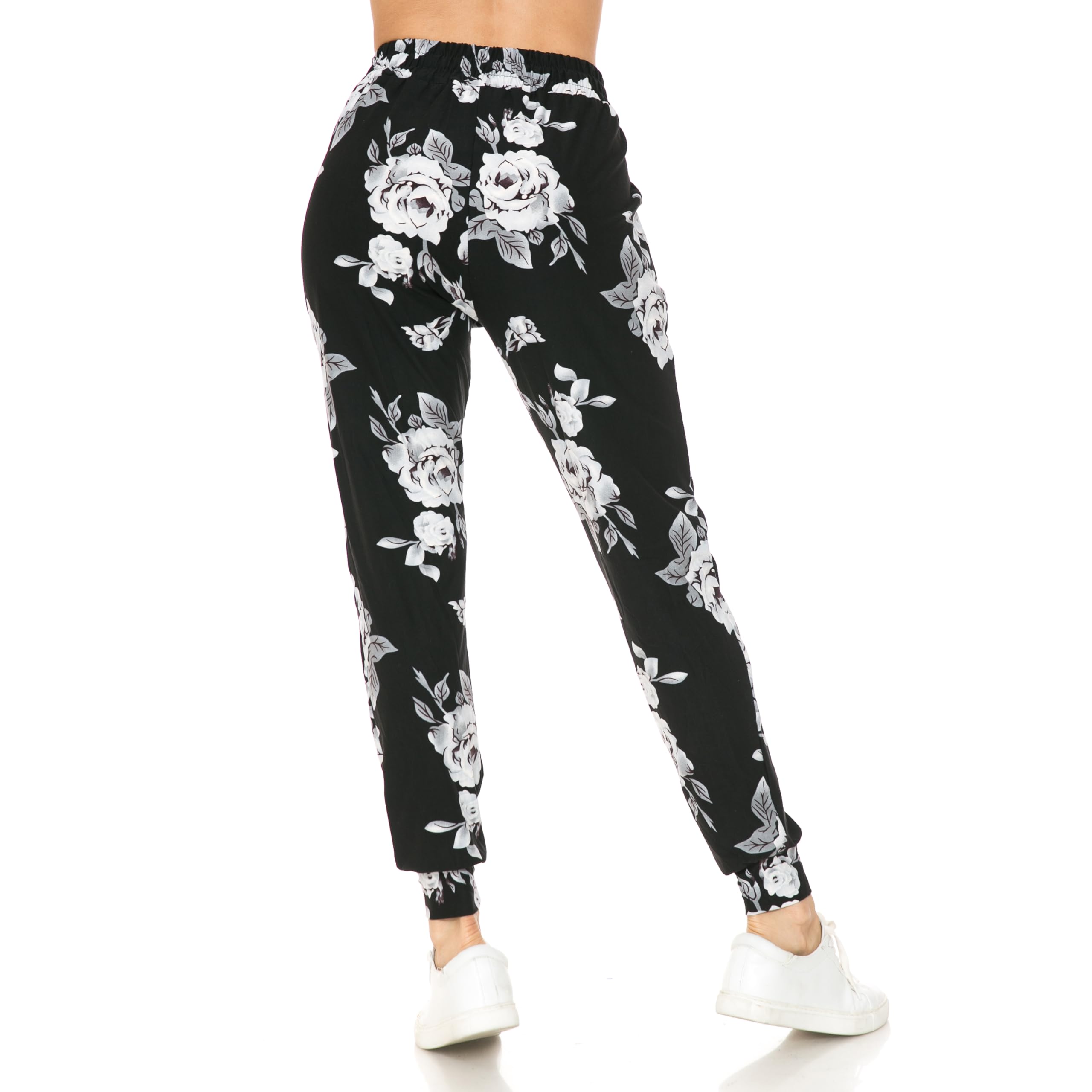 Buttery Smooth Jumbo White Rose Joggers