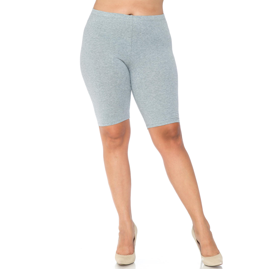 Made in The USA - Women's Plus Size Solid Basic Skin Smoothing Cotton Thigh Shorts - 1XL - 2XL - 3XL