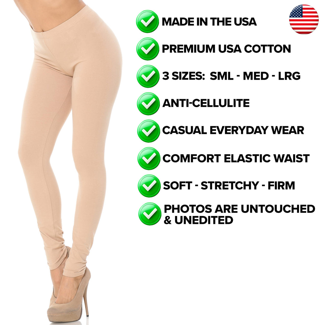 USA Full Length Basic Cotton Leggings
