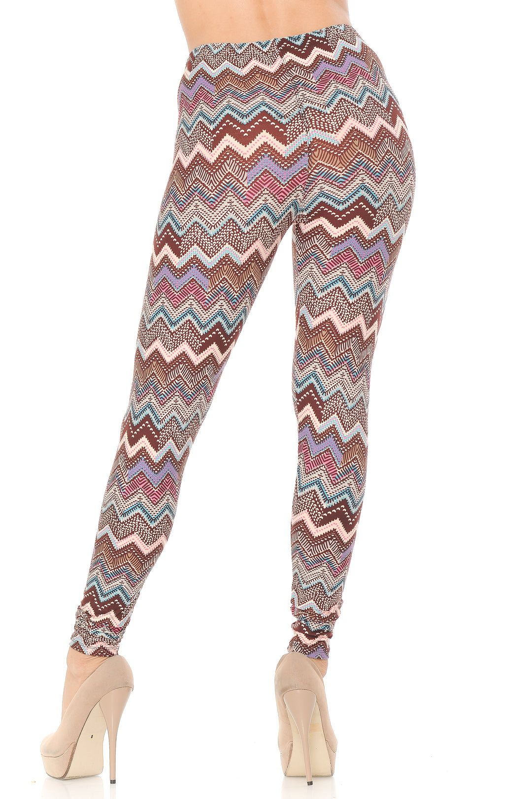Buttery Smooth Earth Chevron Leggings (One Size Regular,Brown)
