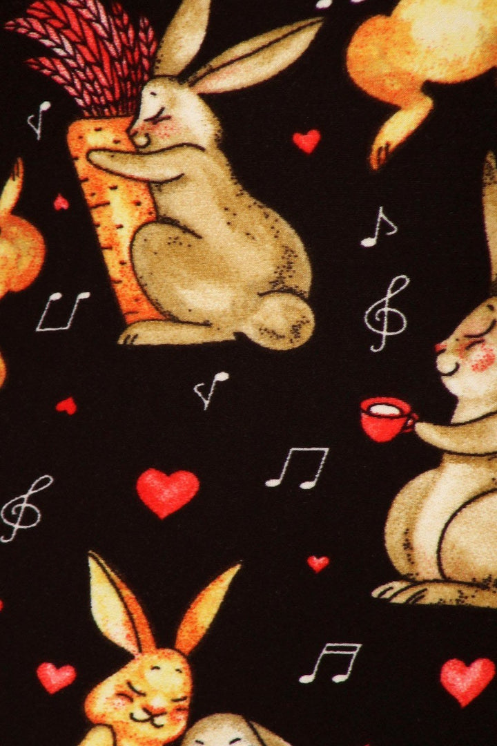 Buttery Soft Bunny Rabbit Leggings (One Size Regular,Black)