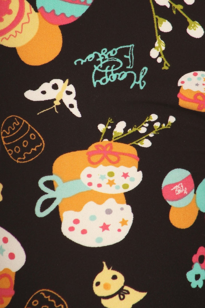 Buttery Soft Easter Extravaganza Leggings (One Size Regular,Multi Color Bold)