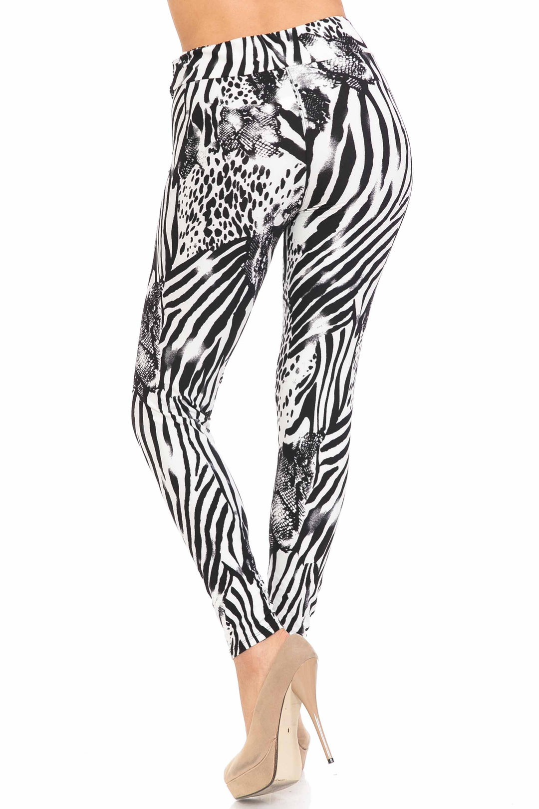 Buttery Soft Wild Safari Plus Size High Waisted Leggings (One Size Plus,Black)