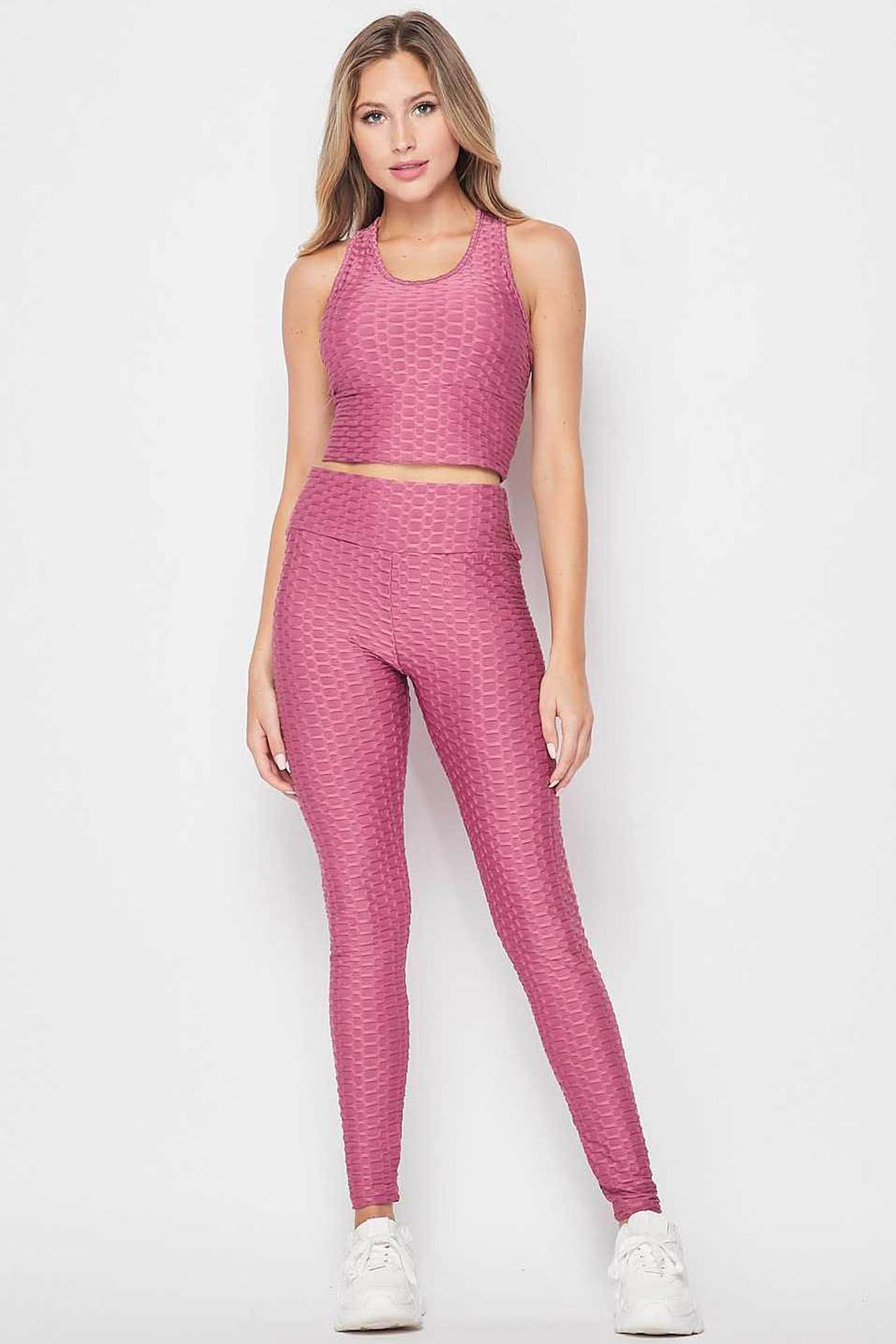 2 Piece Scrunch Butt Leggings and Crop Top Set - Plus Size