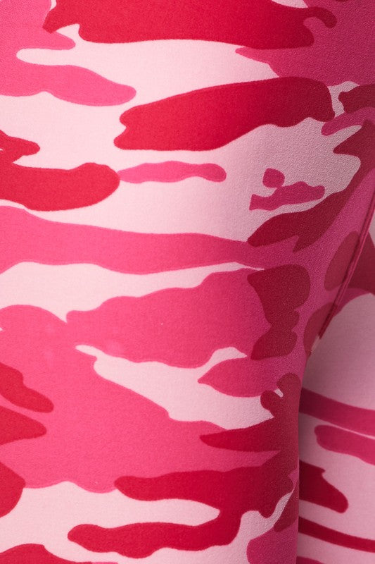 World of Leggings Buttery Soft Pink Camouflage Leggings