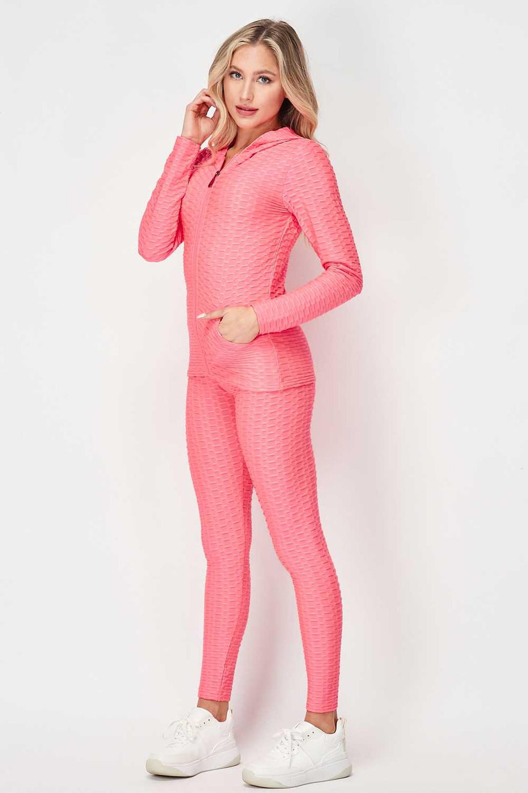 3 Piece Scrunch Butt Leggings  Crop Top and Hoodie Set