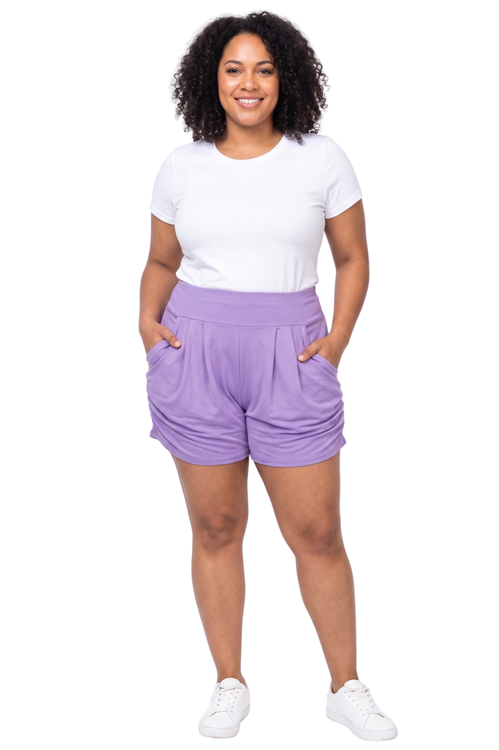 Buttery Smooth Basic Solid Harem Shorts - Plus Size - 1XL 2XL 3XL