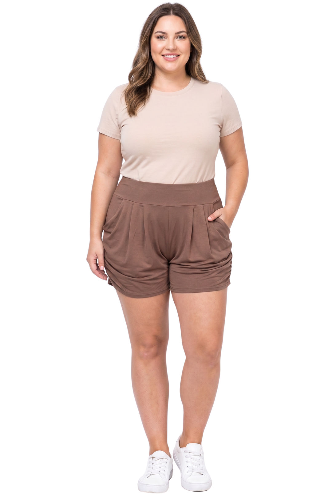 Buttery Smooth Basic Solid Harem Shorts - Plus Size - 1XL 2XL 3XL