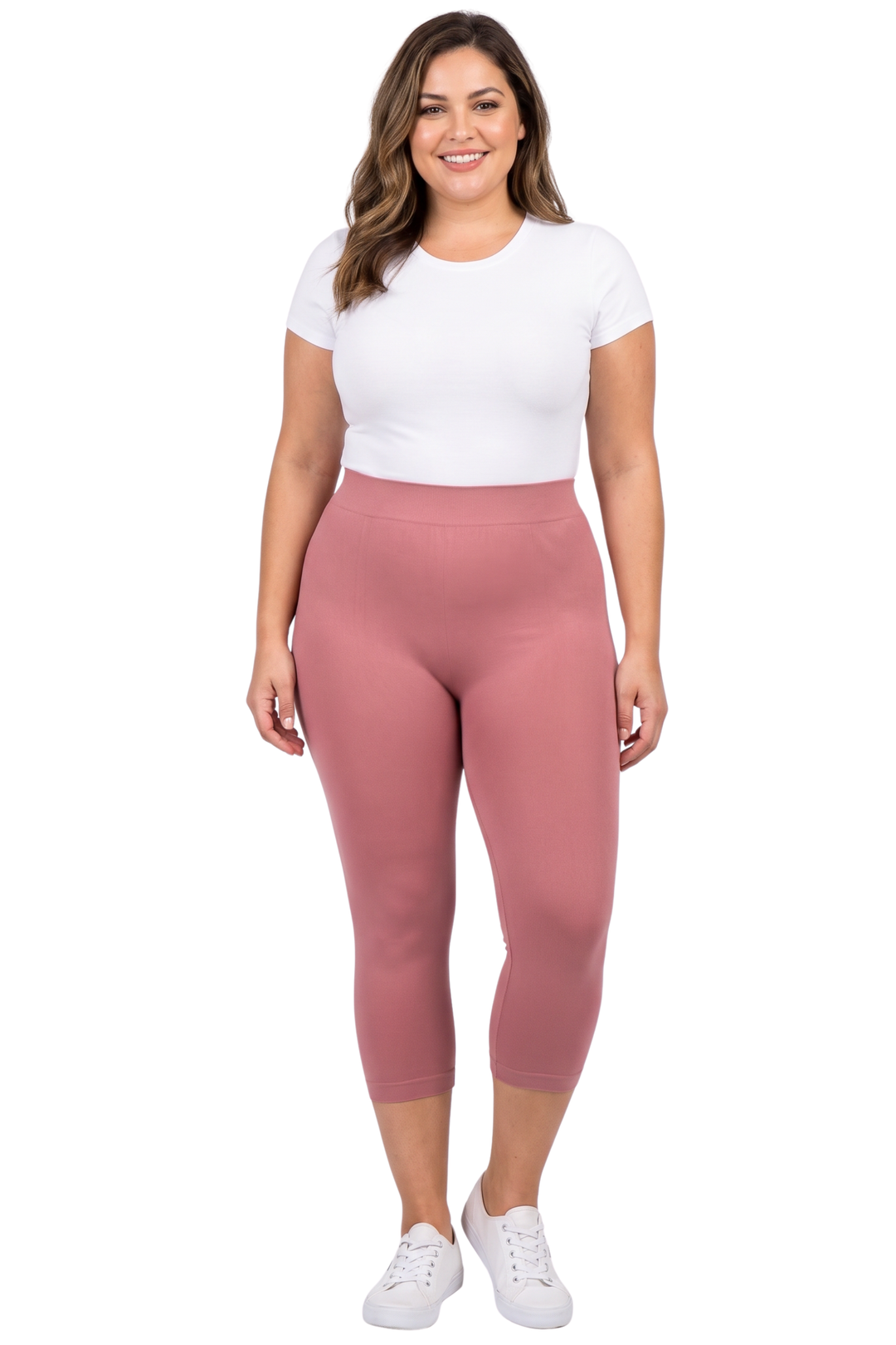 Premium Nylon Spandex Solid Basic Capris Leggings - Plus Size - 1XL 2XL 3XL