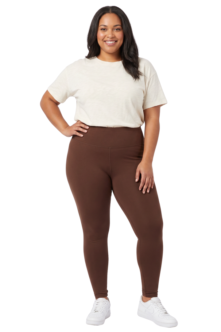 Buttery Smooth Basic Solid High Waisted Leggings - Extra Plus Size - 3-Inch Waist - 3XL 4XL 5XL