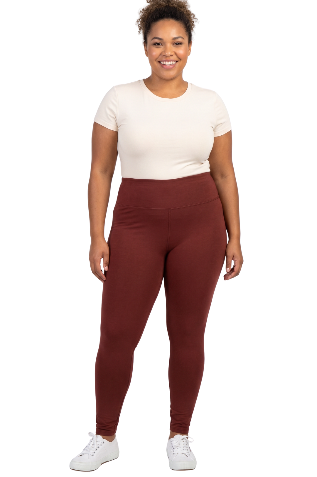 Buttery Smooth Basic Solid High Waisted Leggings - Extra Plus Size - 3-Inch Waist - 3XL 4XL 5XL
