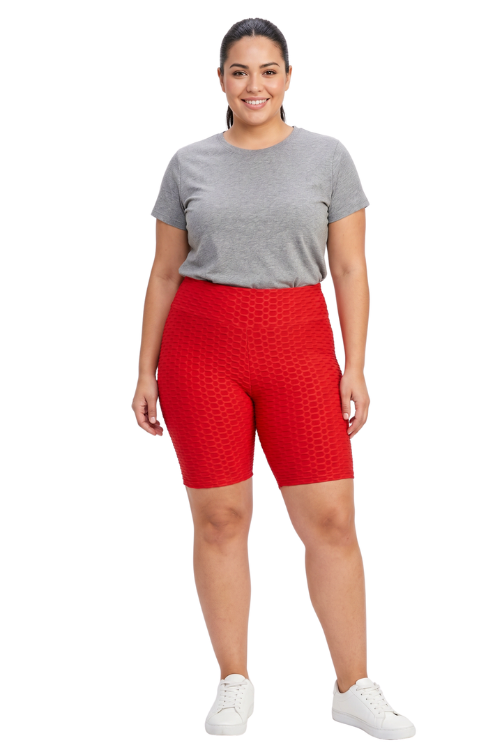Scrunch Butt High Waisted Biker Shorts - Plus Size - 1XL 2XL 3XL