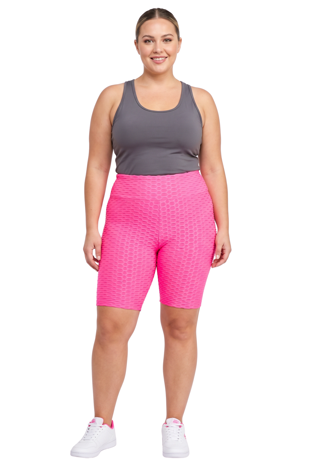 Scrunch Butt High Waisted Biker Shorts - Plus Size - 1XL 2XL 3XL