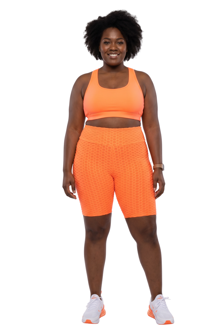 Scrunch Butt High Waisted Biker Shorts - Plus Size - 1XL 2XL 3XL