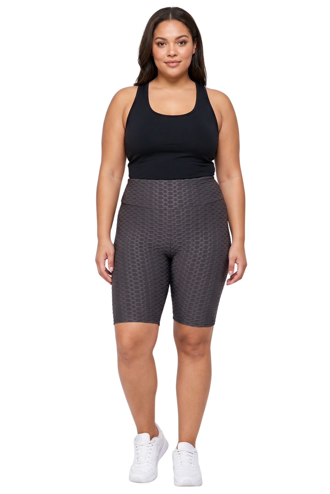 Scrunch Butt High Waisted Biker Shorts - Plus Size - 1XL 2XL 3XL