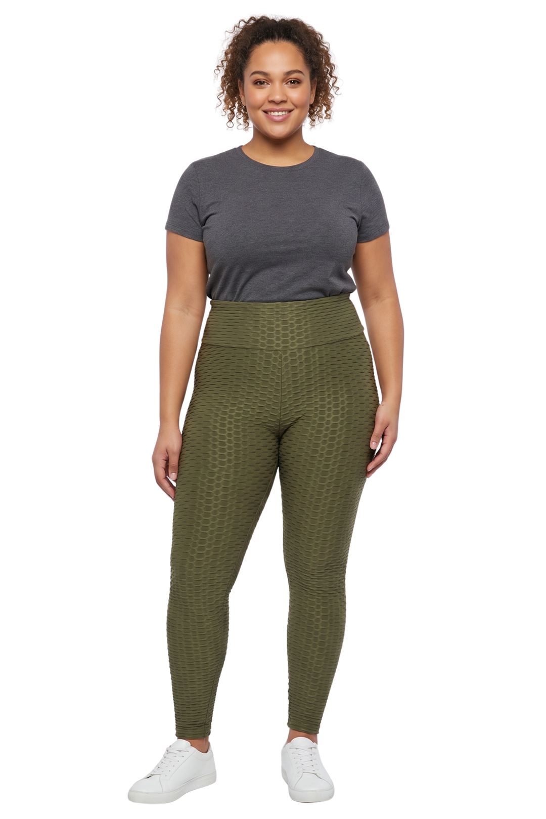Scrunch Butt Textured High Waisted Leggings - Plus Size - 1XL 2XL 3XL with Pockets