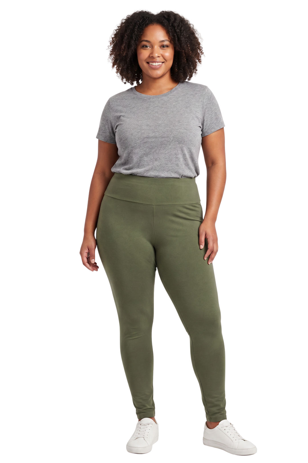 USA High Waisted Cotton Leggings Plus Size
