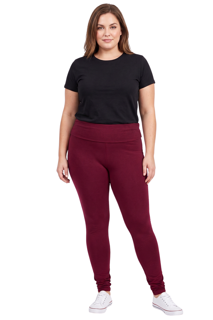USA High Waisted Cotton Leggings Plus Size