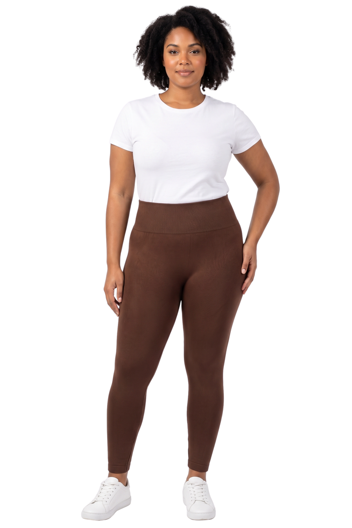 High Waisted Fleece Lined Leggings - Plus Size - 1XL 2XL 3XL - New Mix