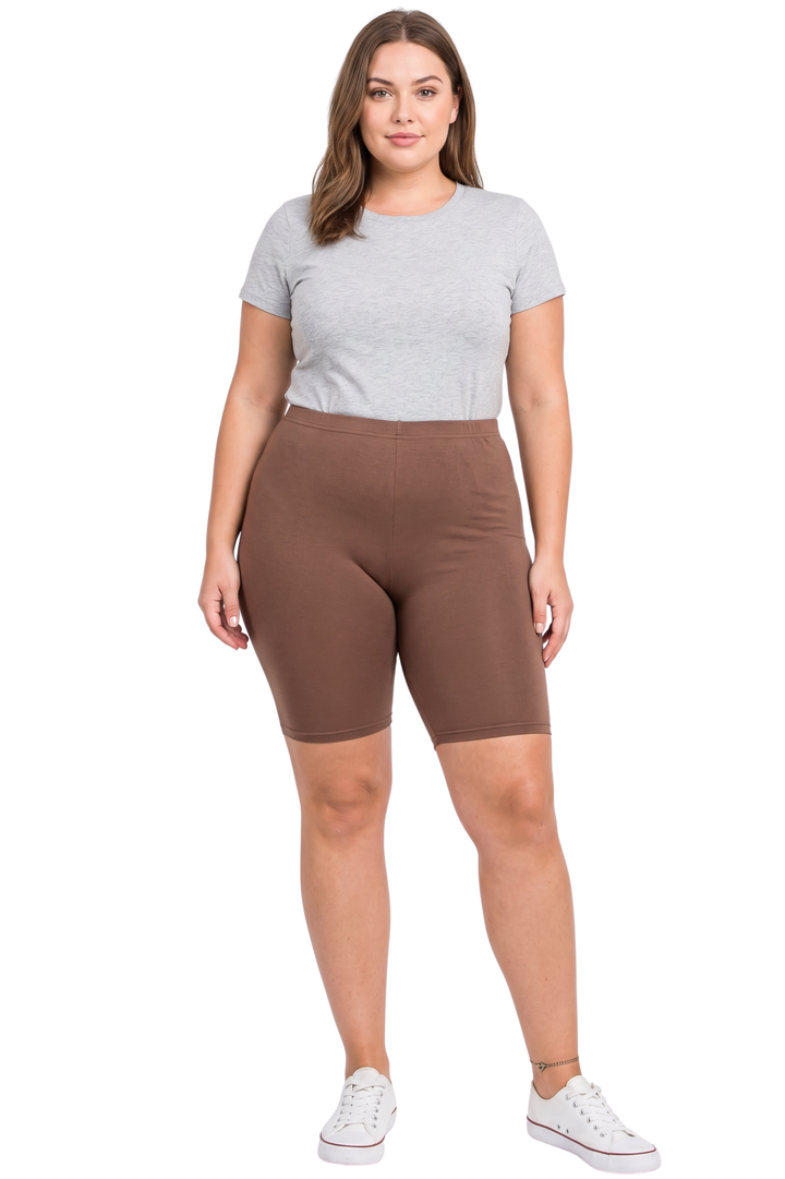 Buttery Smooth Basic Solid Biker Shorts - Extra Plus Size - 3XL 4XL 5XL
