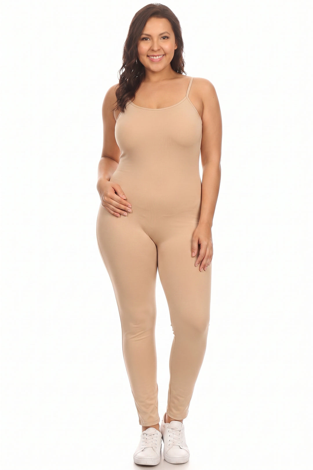 USA Spaghetti Strap Cotton Tank Jumpsuit - Plus Size - 1XL 2XL 3XL