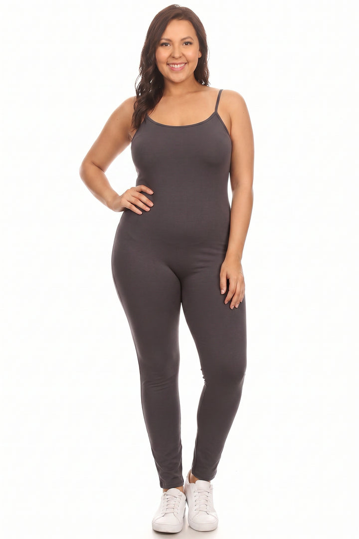 USA Spaghetti Strap Cotton Tank Jumpsuit - Plus Size - 1XL 2XL 3XL