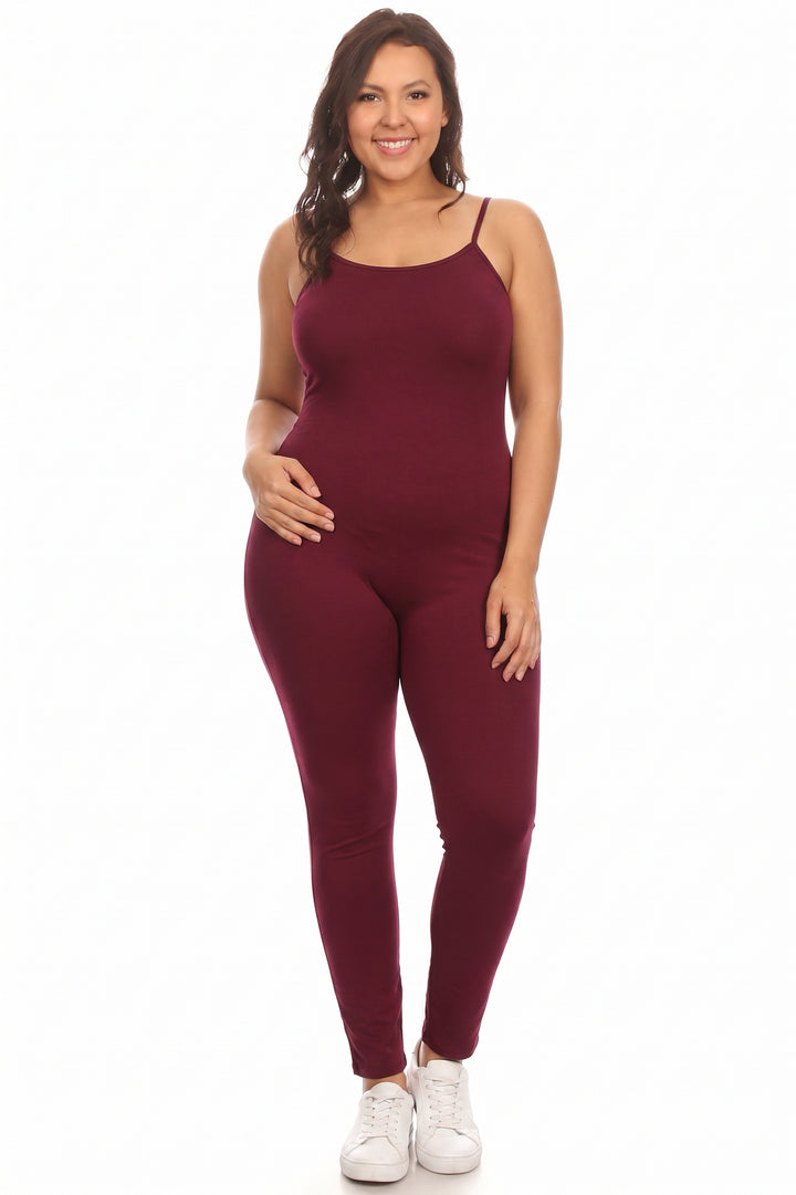 USA Spaghetti Strap Cotton Tank Jumpsuit - Plus Size - 1XL 2XL 3XL
