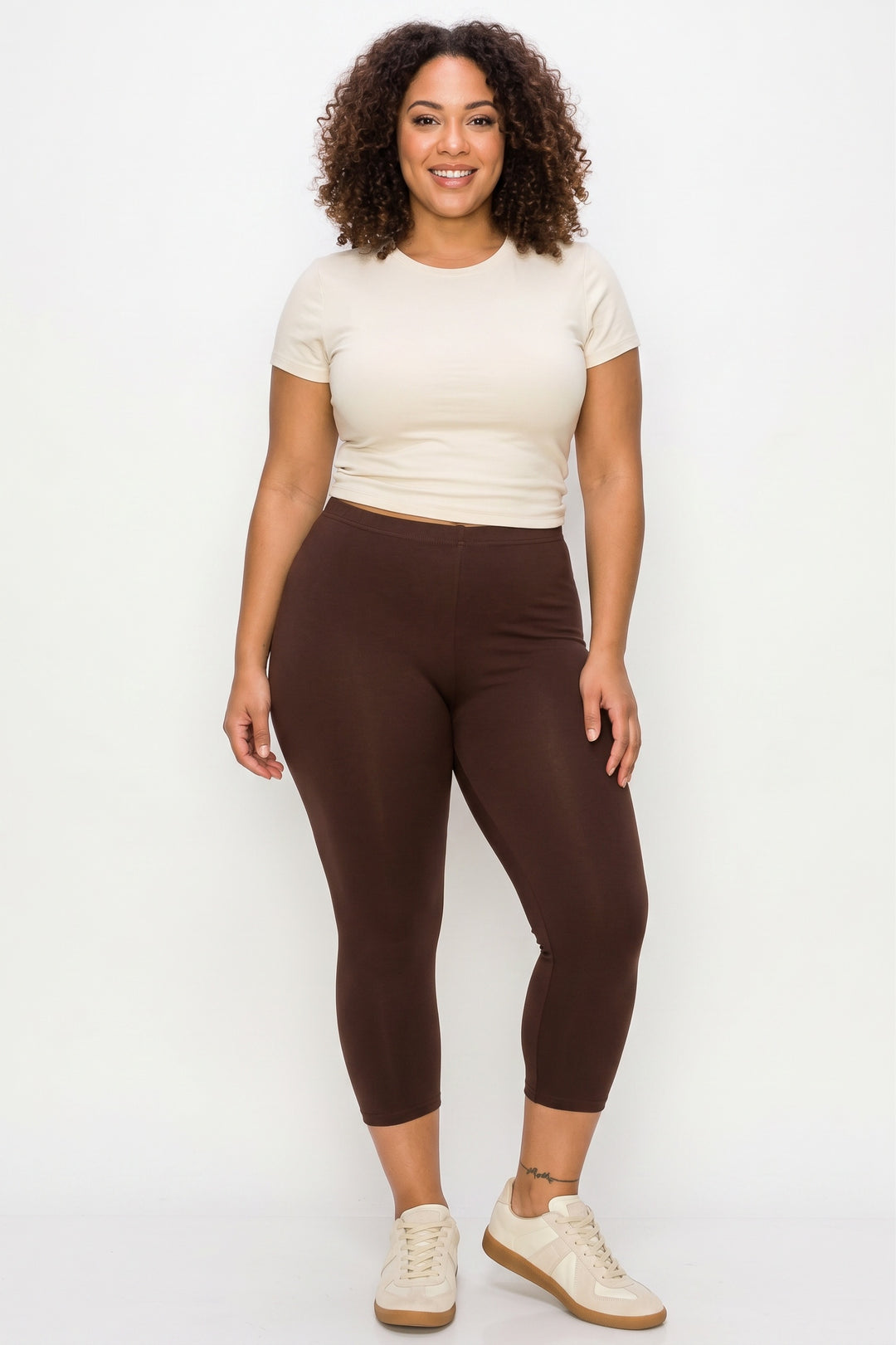 Buttery Smooth Basic Solid Capris Leggings - Extra Plus Size - 3XL 4XL 5XL - USA Fashion