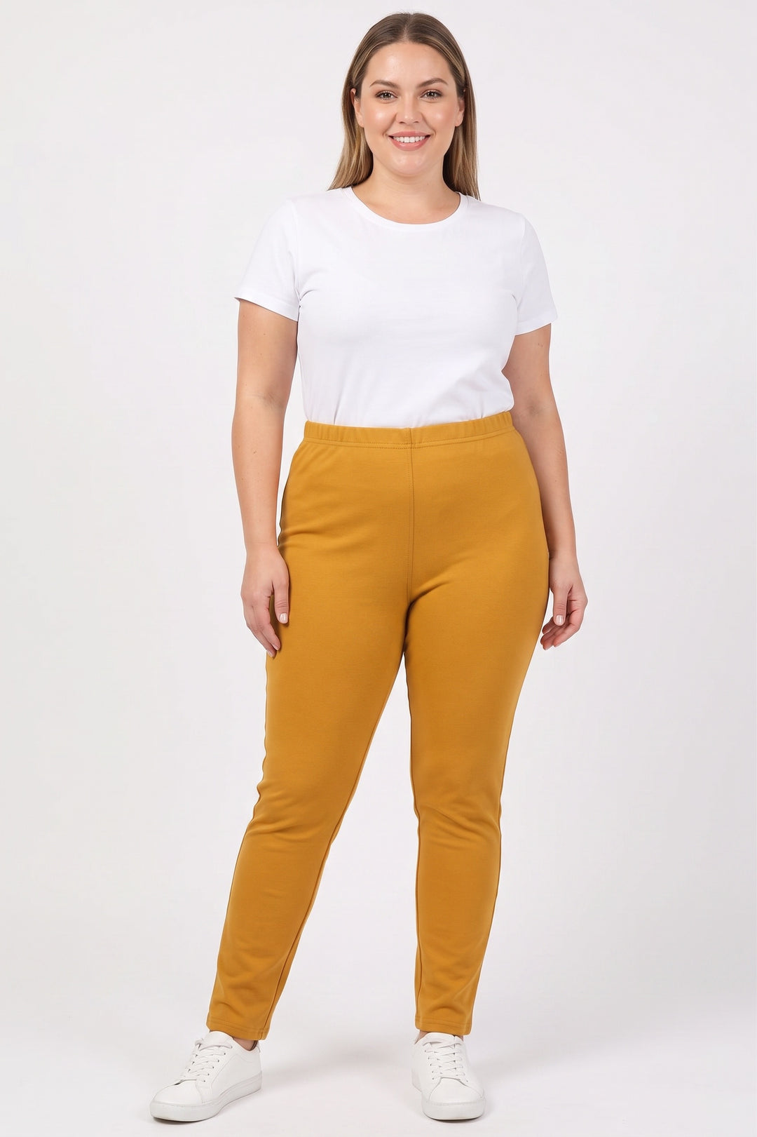 Warm Solid Fur Lined Leggings - Plus Size - 1XL 2XL 3XL