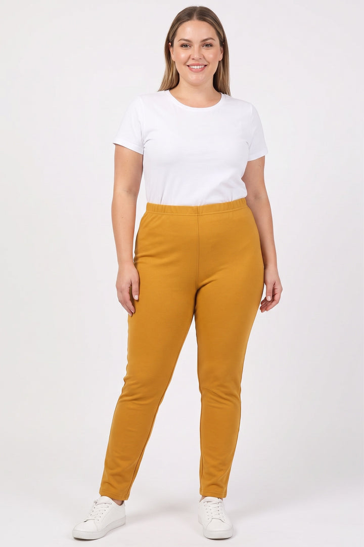 Warm Solid Fur Lined Leggings - Plus Size - 1XL 2XL 3XL