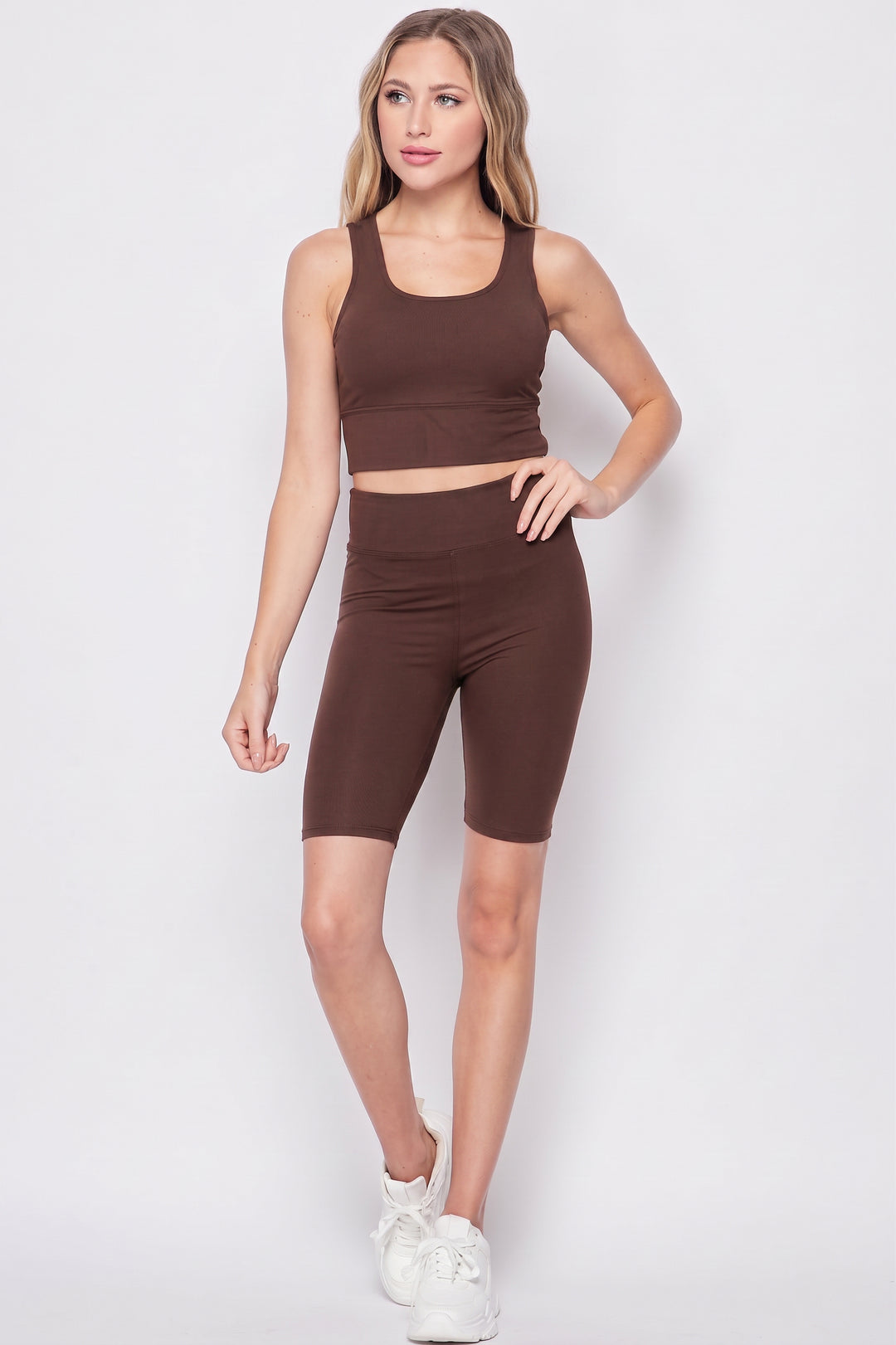 Buttery Smooth 2 Piece High Waisted Shorts and Crop Top Bra Set