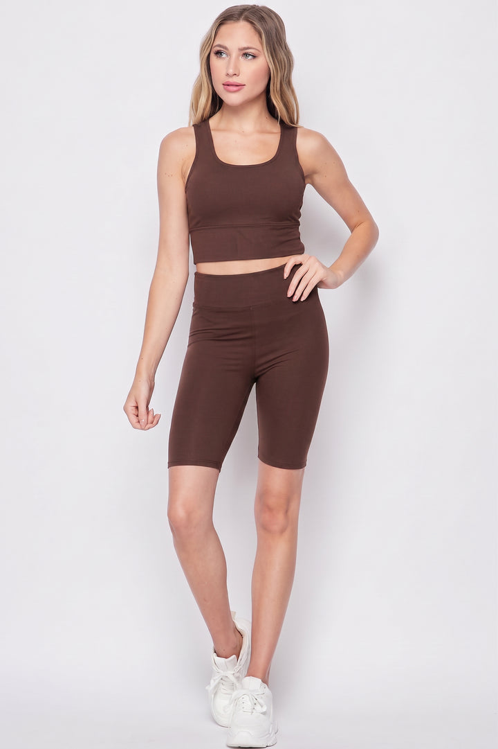 Buttery Smooth 2 Piece High Waisted Shorts and Crop Top Bra Set