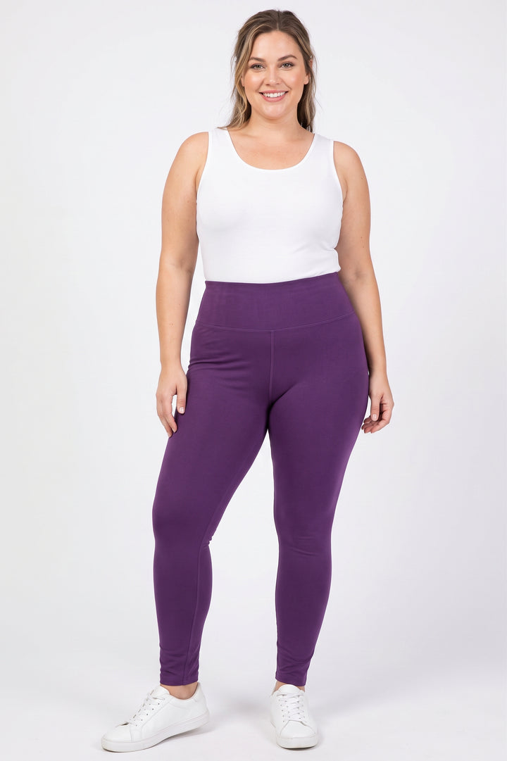 Buttery Smooth Basic Solid High Waisted Leggings - Extra Plus Size - 5 Inch - 3XL 4XL 5XL
