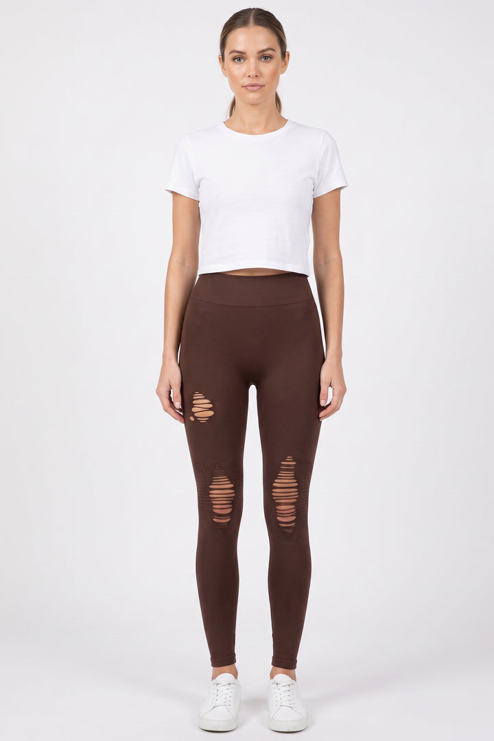 Vintage High Waisted Shredded Cotton Leggings