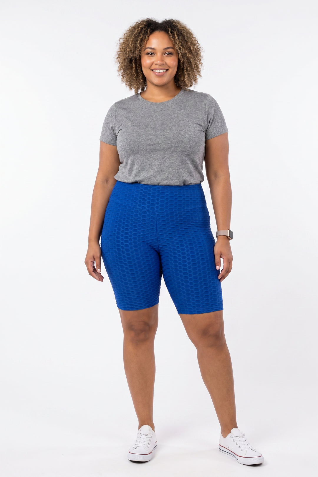 Scrunch Butt High Waisted Biker Shorts - Plus Size - 1XL 2XL 3XL