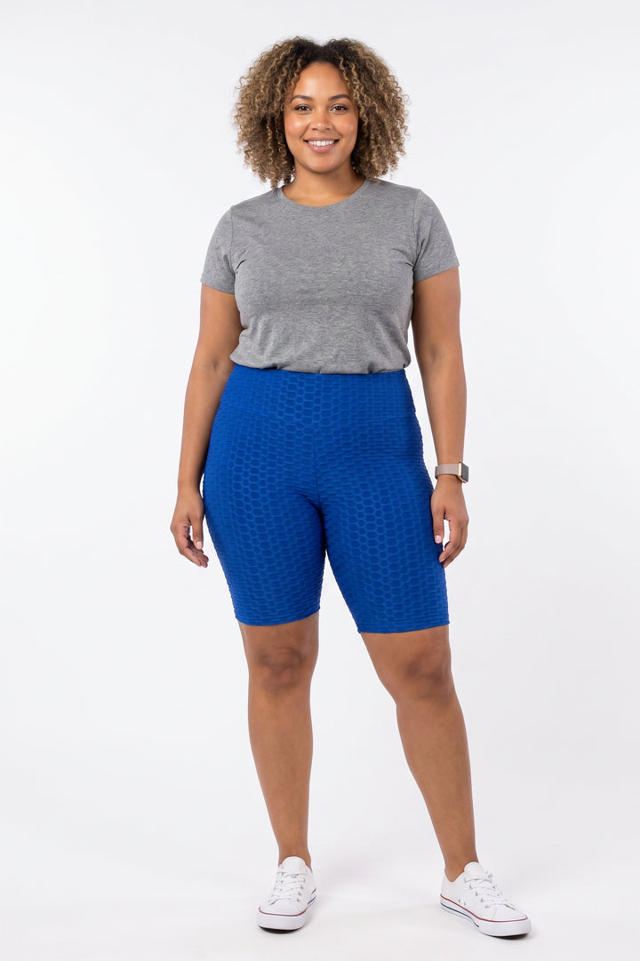 Scrunch Butt High Waisted Biker Shorts - Plus Size - 1XL 2XL 3XL