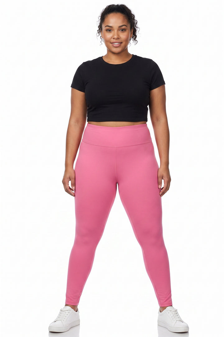 Buttery Smooth Basic Solid High Waisted Leggings - Plus Size - 3 Inch Waist - 1XL 2XL 3XL