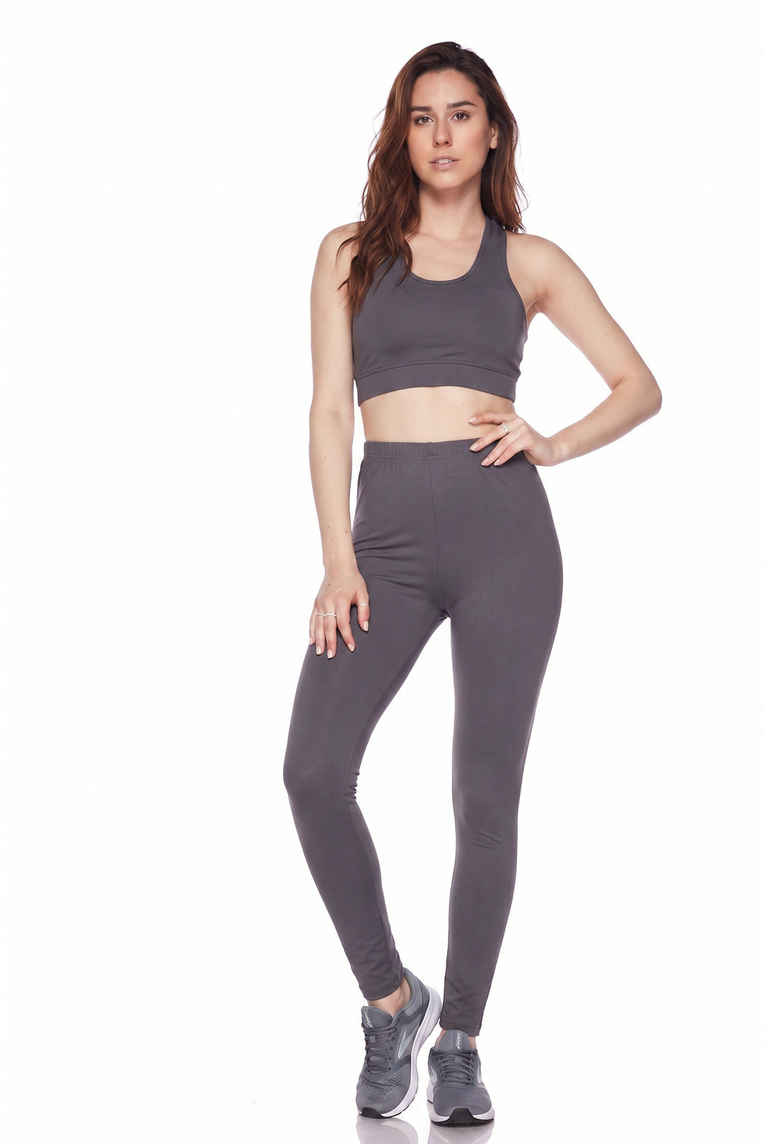 Buttery Smooth Basic Solid Leggings and Bra Set