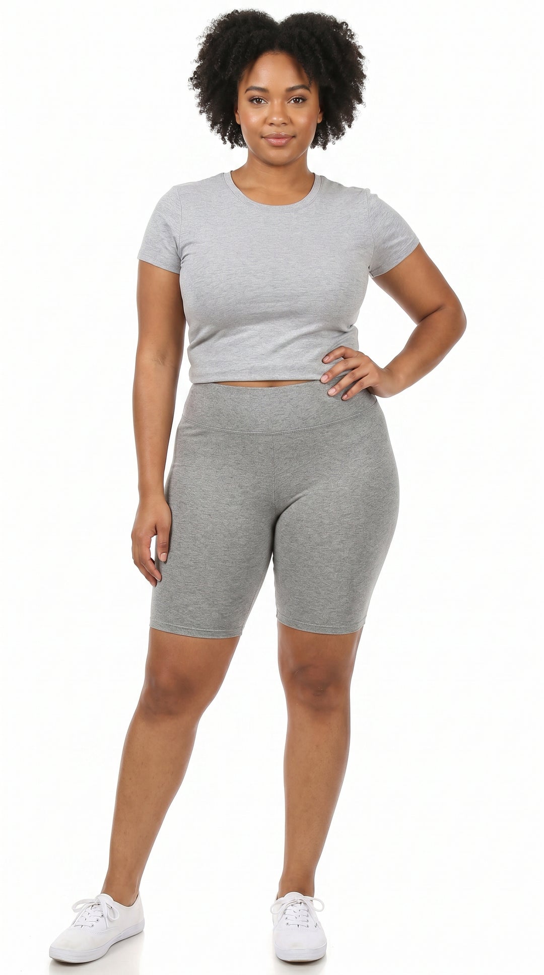 Buttery Smooth Basic Solid Biker Shorts - Plus Size - 3 Inch Waist - 1XL 2XL 3XL