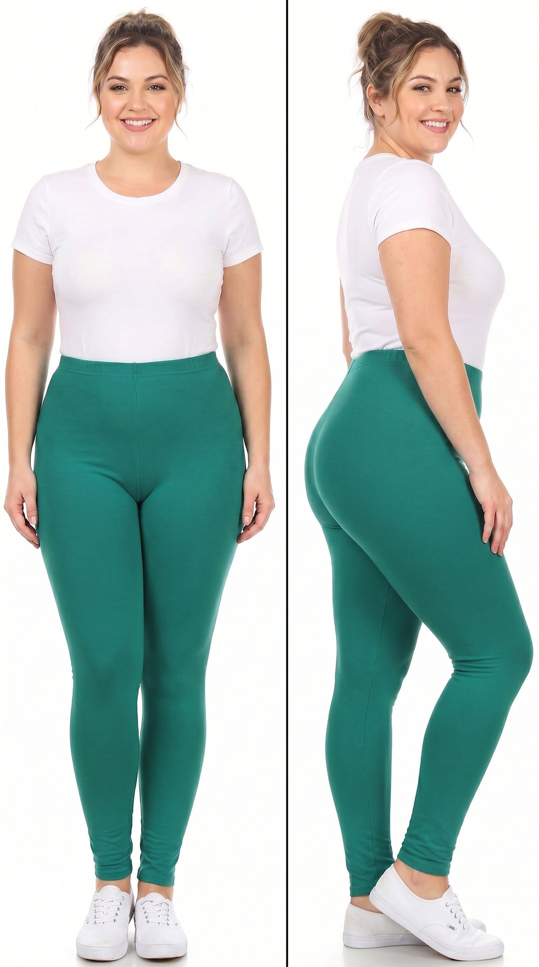 Buttery Smooth Basic Solid Leggings - Extra Plus Size - 3XL 4XL 5XL - EEVEE