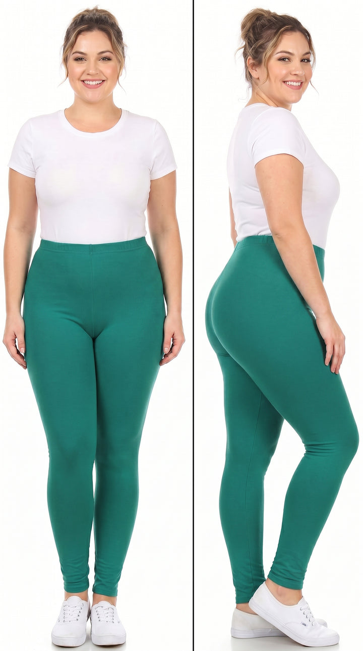 Buttery Smooth Basic Solid Leggings - Extra Plus Size - 3XL 4XL 5XL - EEVEE