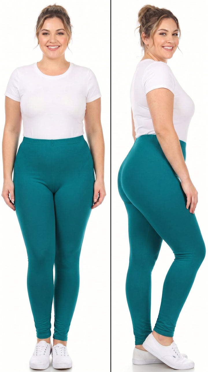 Buttery Smooth Basic Solid Leggings - Extra Plus Size - 3XL 4XL 5XL - EEVEE