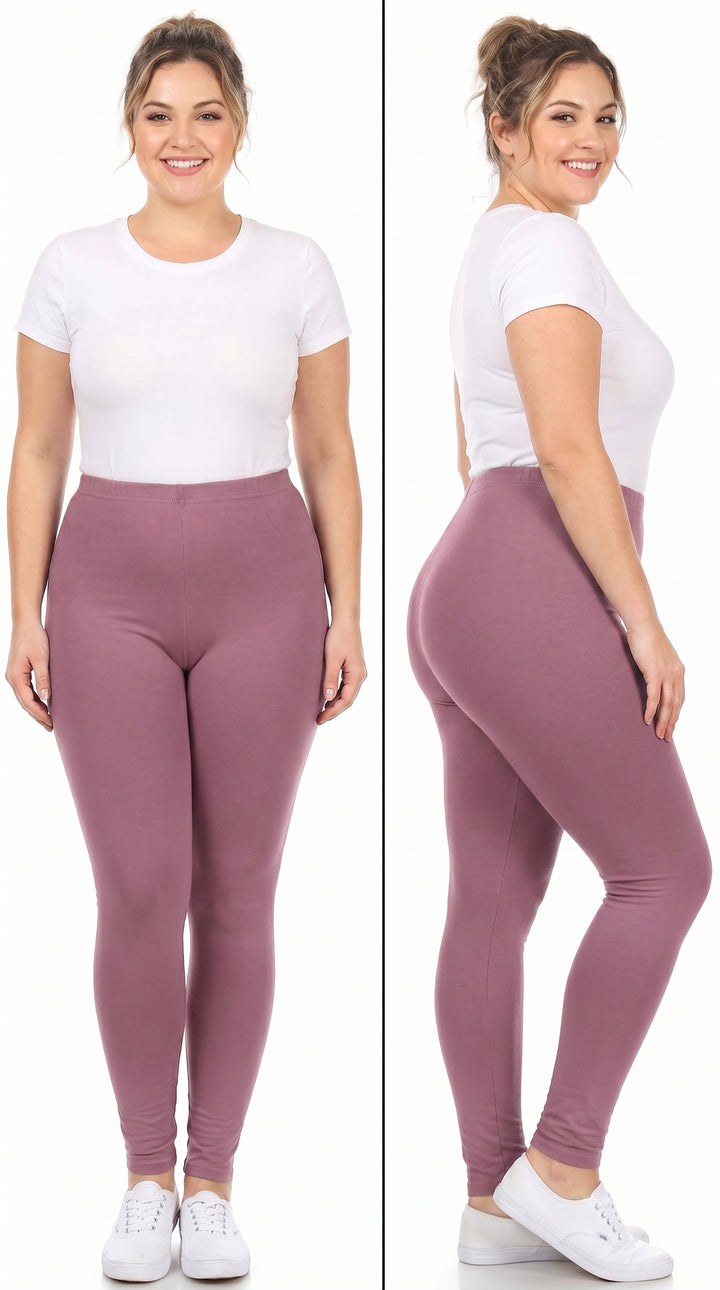 Buttery Smooth Basic Solid Leggings - Extra Plus Size - 3XL 4XL 5XL - EEVEE