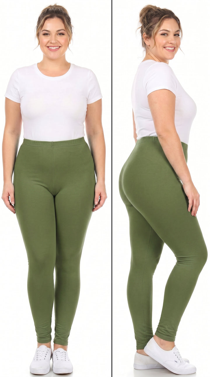 Buttery Smooth Basic Solid Leggings - Extra Plus Size - 3XL 4XL 5XL - EEVEE