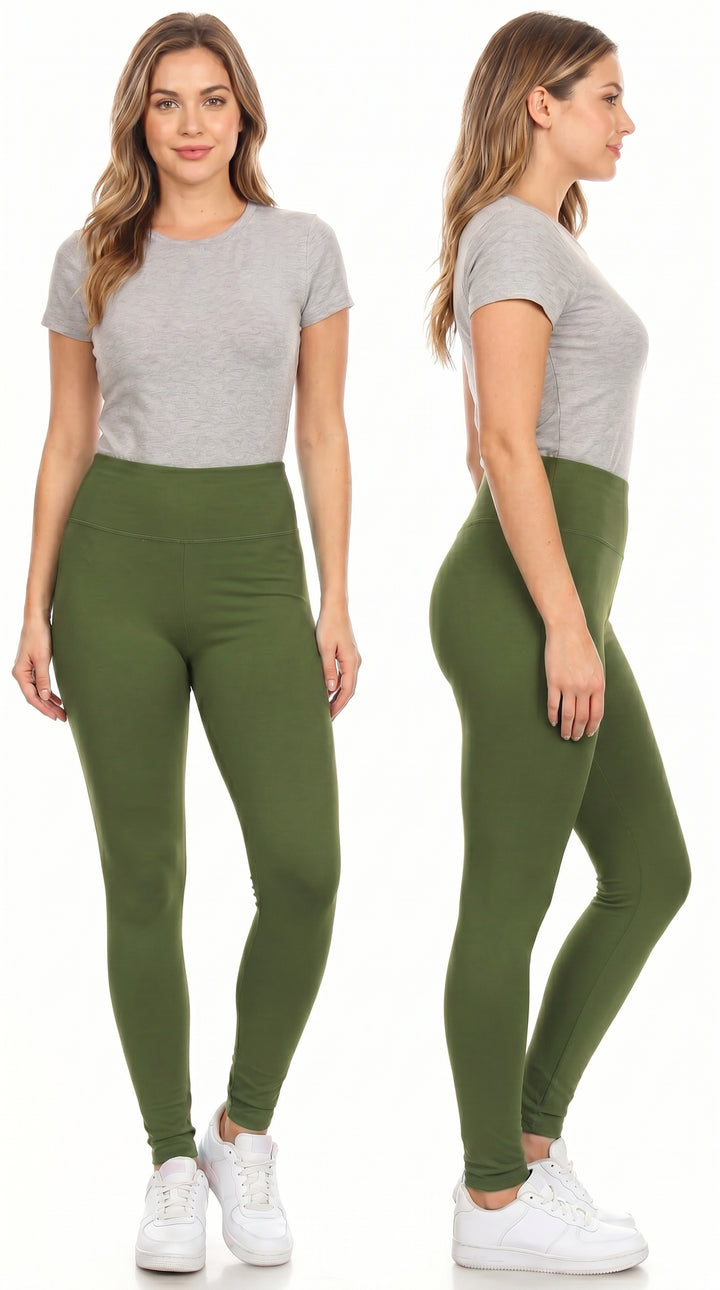 Buttery Smooth Basic Solid Leggings - Plus Size - 3 Inch Waist - 1XL 2XL 3XL - EEVEE