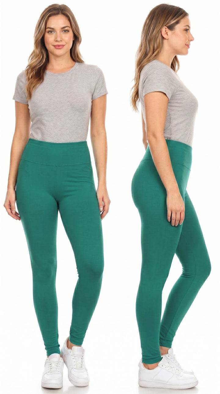 Buttery Smooth Basic Solid Leggings - Plus Size - 3 Inch Waist - 1XL 2XL 3XL - EEVEE