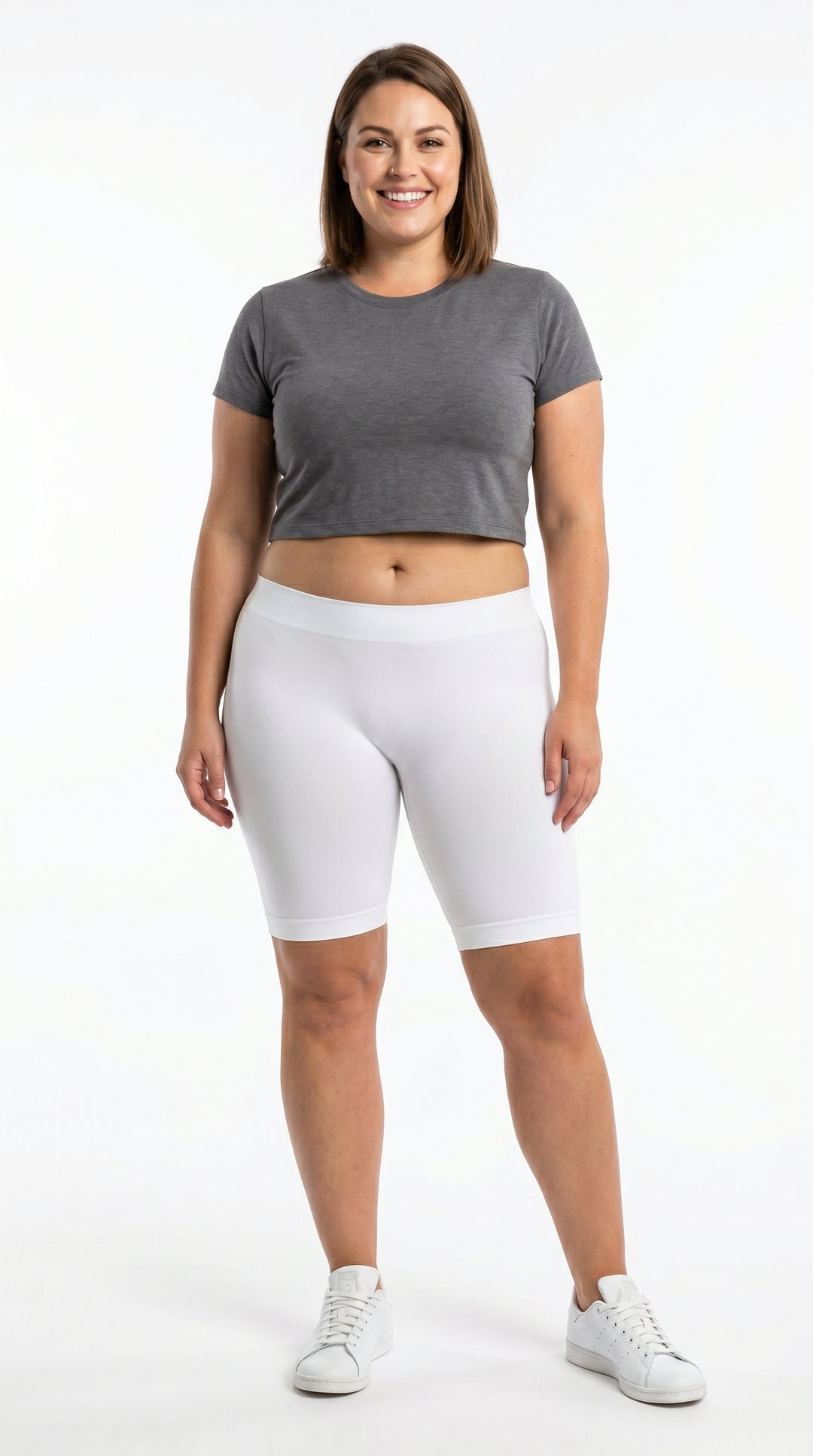 Basic Nylon Spandex Biker Shorts - Plus Size - 1XL 2XL 3XL